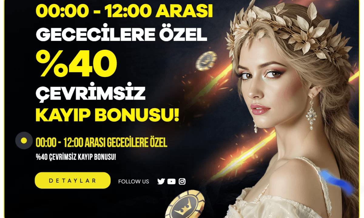 Gecelere Özel %40 Çevrimsiz Casino Kayıp Bonusu