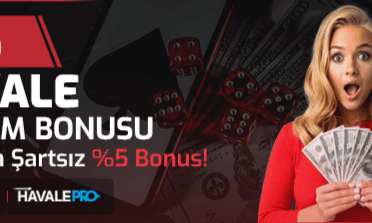 %5 Çevrim Şartsız Havale Yatırım Bonusu