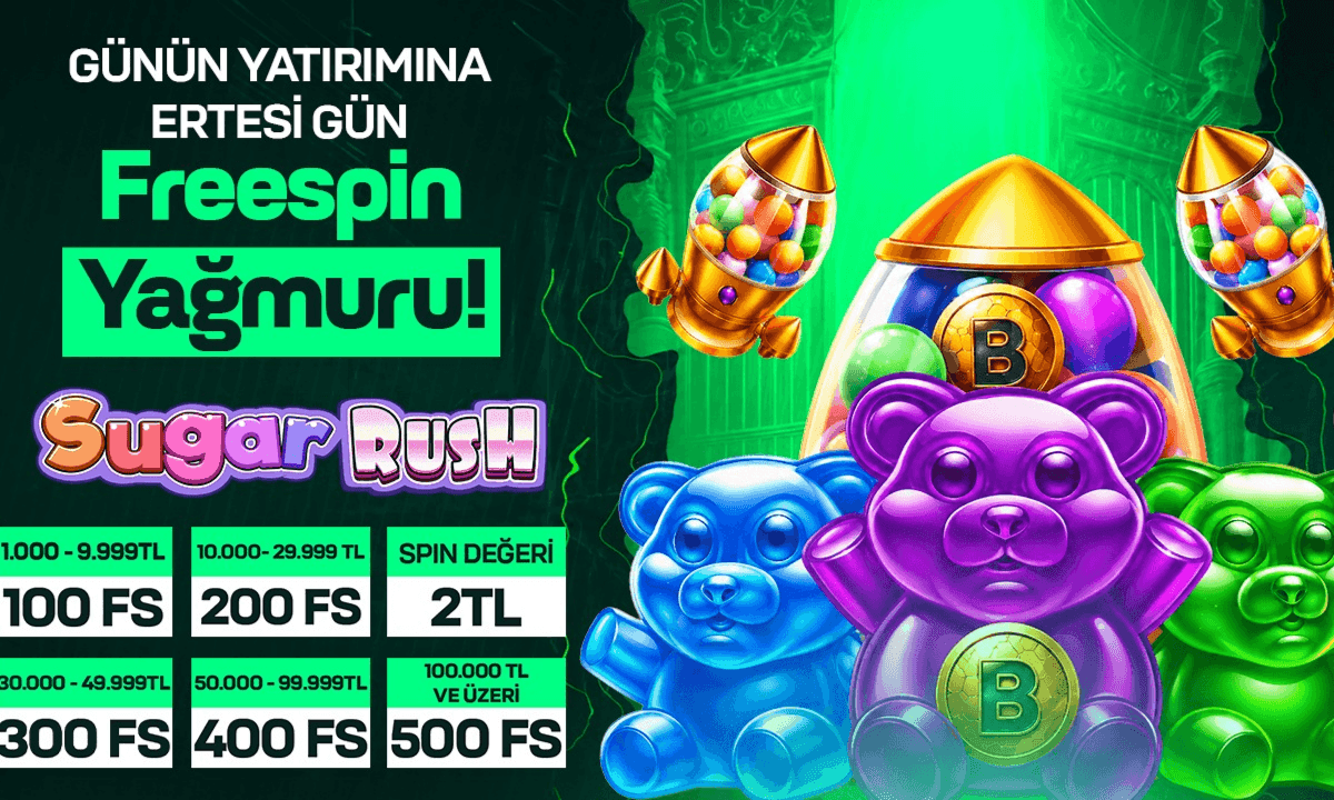 Günün Yatırımına Ertesi Gün 500 Freespin'e Kadar Freespin