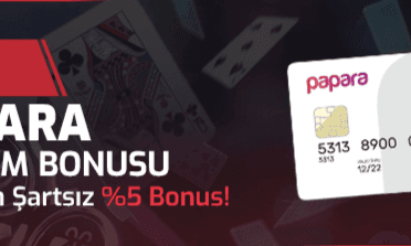 %5 Çevrim Şartsız Papara Yatırım Bonusu